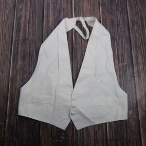 Tuxedo Park Vest Mens XXL White Pique Backless Formal Wedding Adjustable